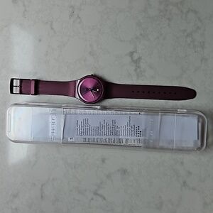 Burgundy Swatch Quartz + Silicone Strap